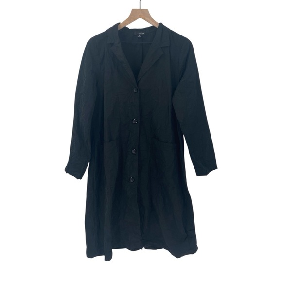 sun kim Jackets & Blazers - Sun Kim Black Button-Up Long Line Jacket Medium